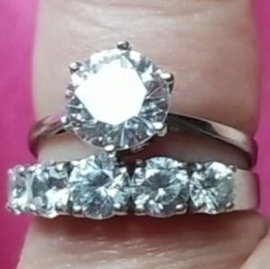 925 silver & cz ring set